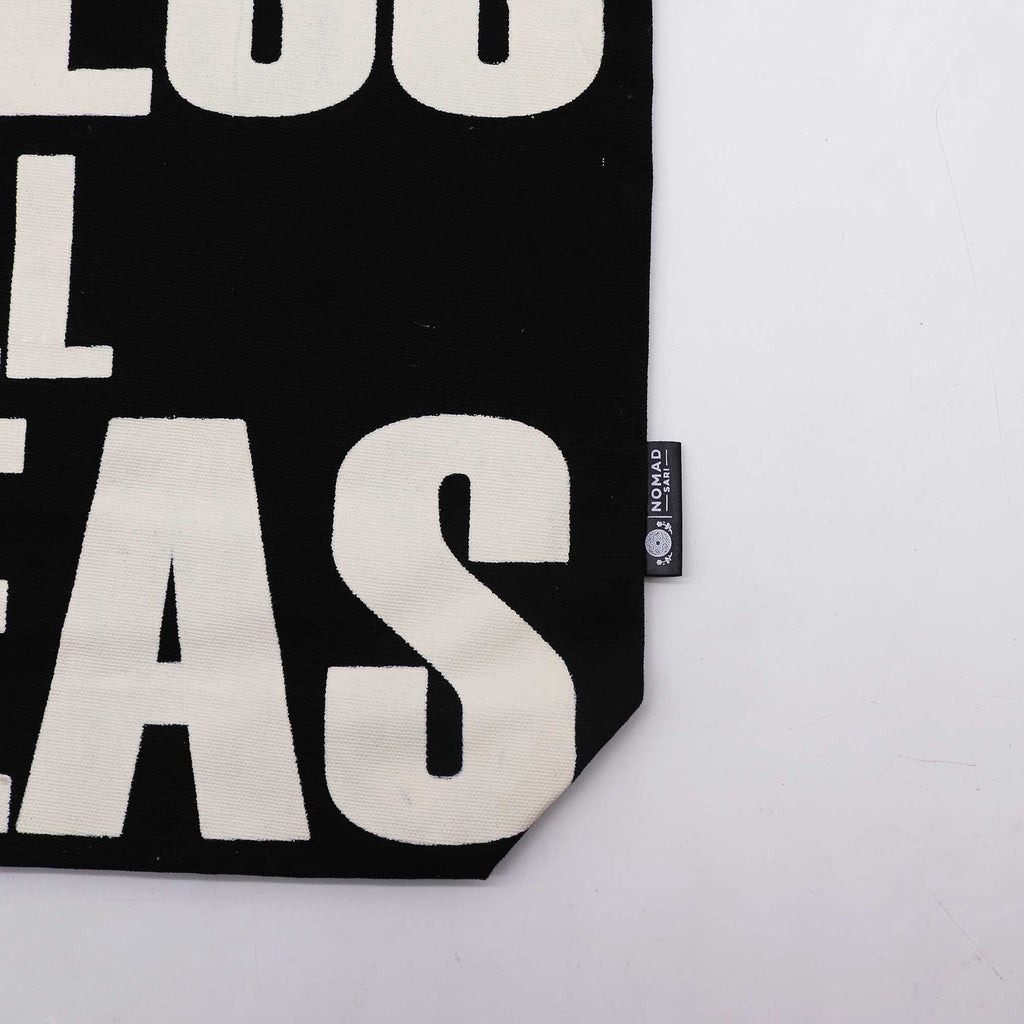Iconic Classic Tote Bag Access All Areas in Black and Natural