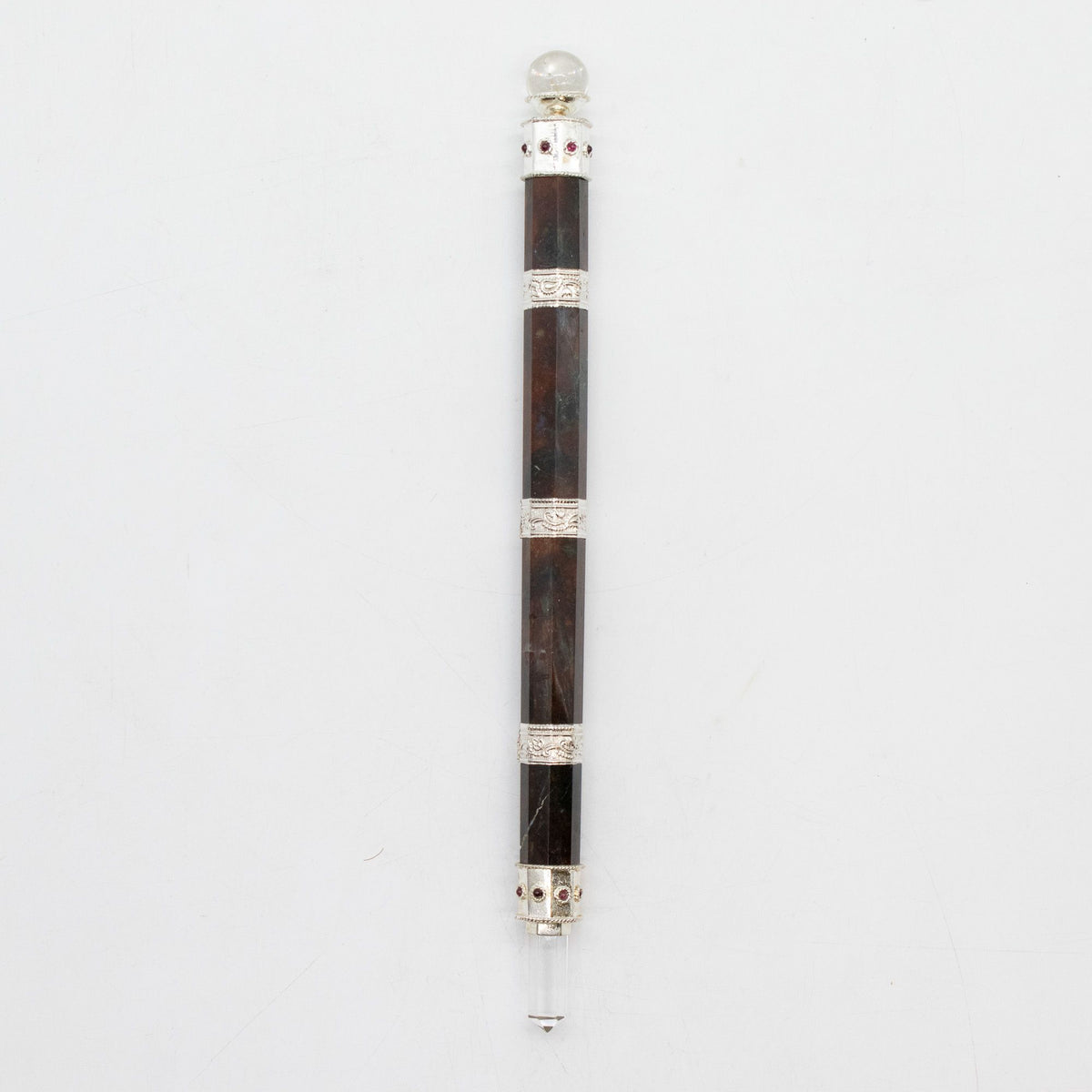 Bloodroot Soverign Wand -Extra Long Fancy Jasper Magic- Crystal Ball top - 26cm