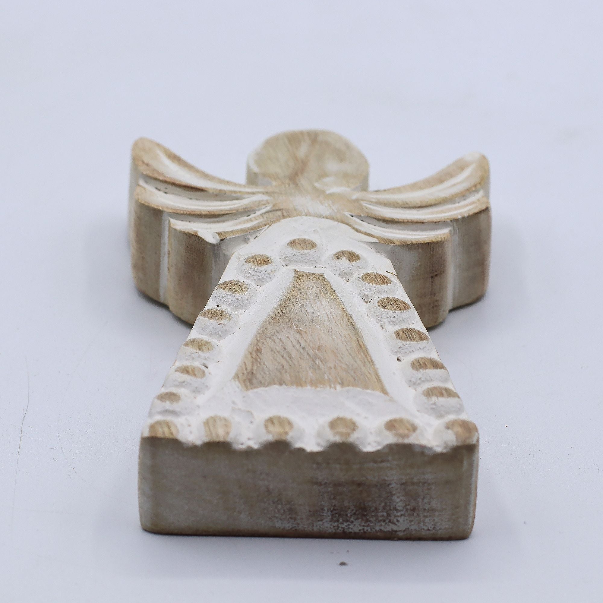 Mango Wood Angel Whitewash for Rustic Home Decor and Gifting