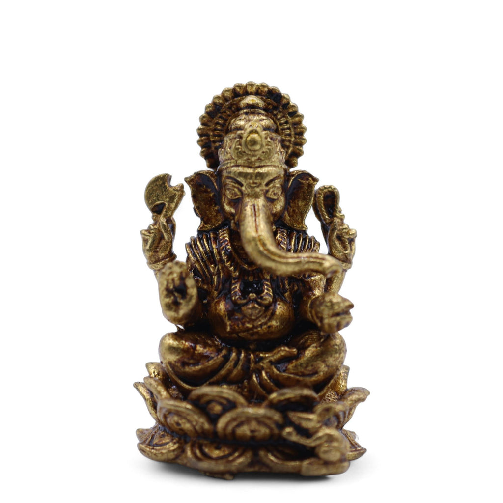 Brass Miniature Ganesha Figurine 30mm for Blessings and Wisdom