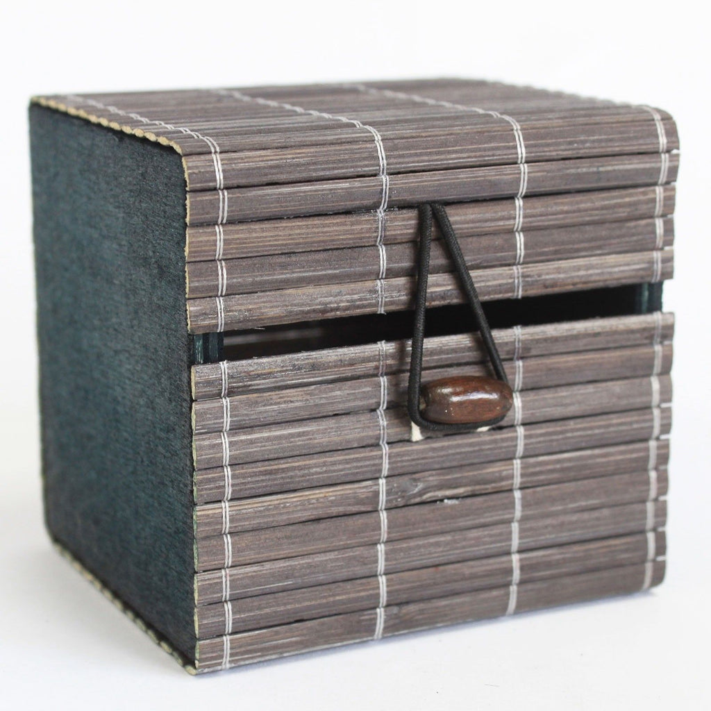 Elegant Single Box Slatted Bamboo Gift Box for Candles and More