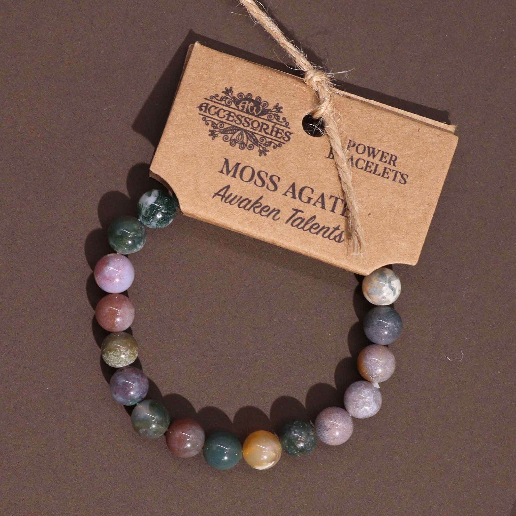 Moss Agate Power Bracelet for Style Prosperity and Unique Gifts