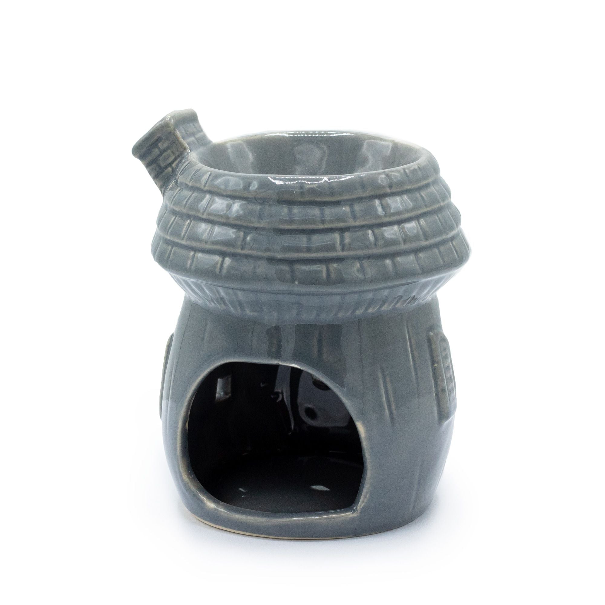 Mushroom House Oil Burner in Grey for Aromatic Home Decor