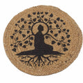 Natural Jute Place Mat 30cm with Bodhi Tree Print Design