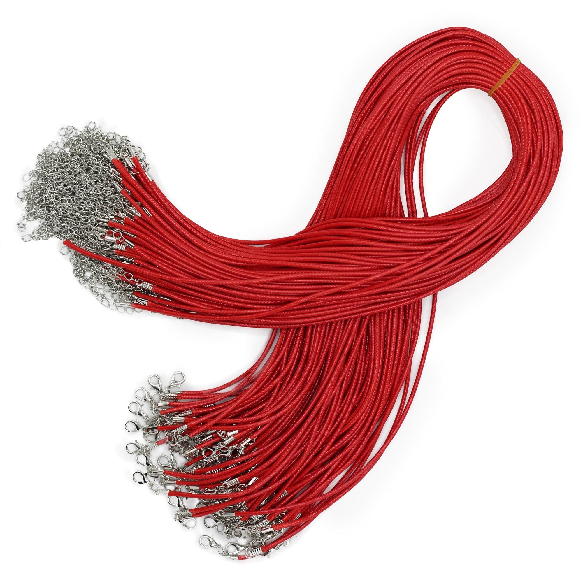 Red Waxed Pendant Cord 2mm x 55cm for Jewellery Making Projects