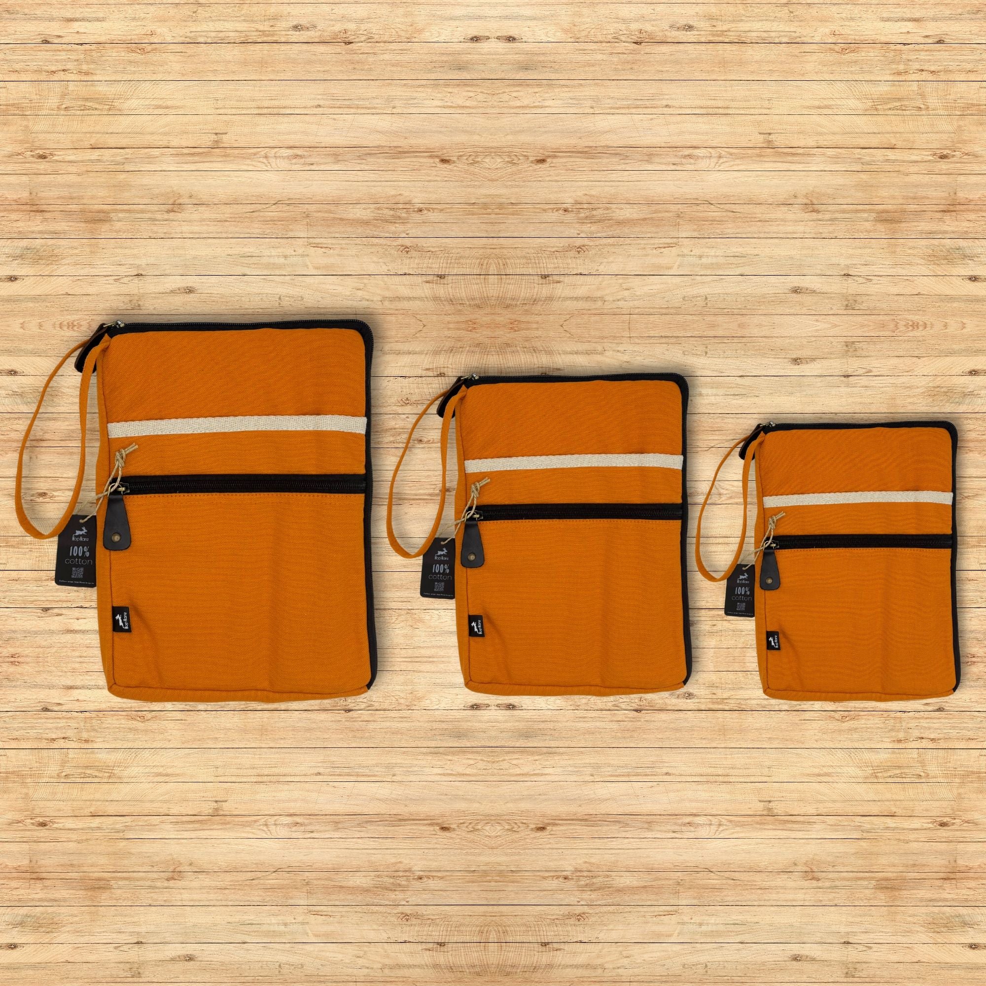Canvas Travel Laptop Pouch in Orange for Quick Access and Style