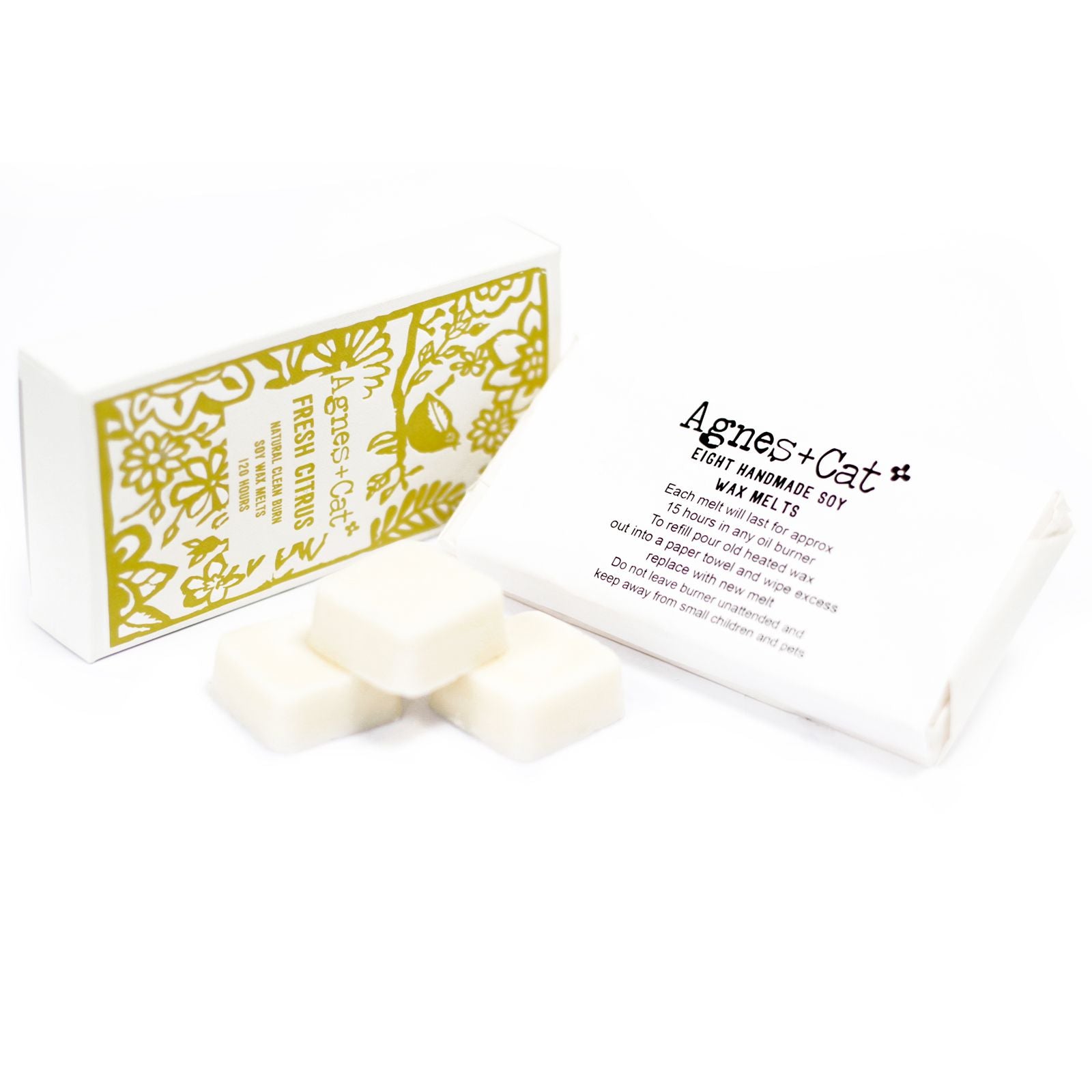 Agnes + Cat Box of 8 Fresh Citrus Wax Melts for Home Fragrance