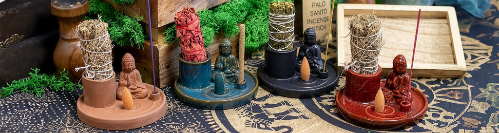 Multi Purpose Buddha Incense Plate with Natural Terracotta Design