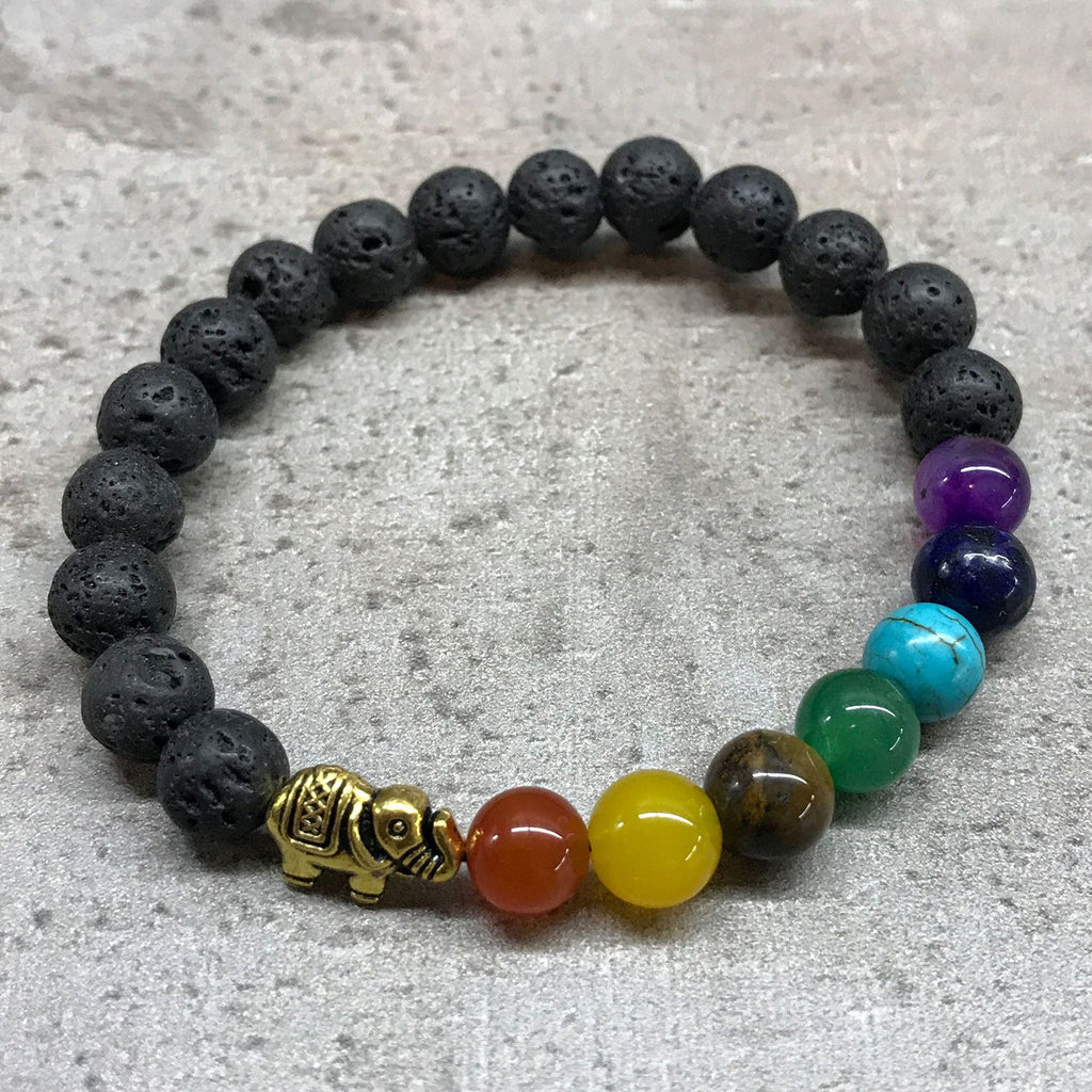 Lava Stone Bracelet Elephant Chakra Aromatherapy Diffuser Style