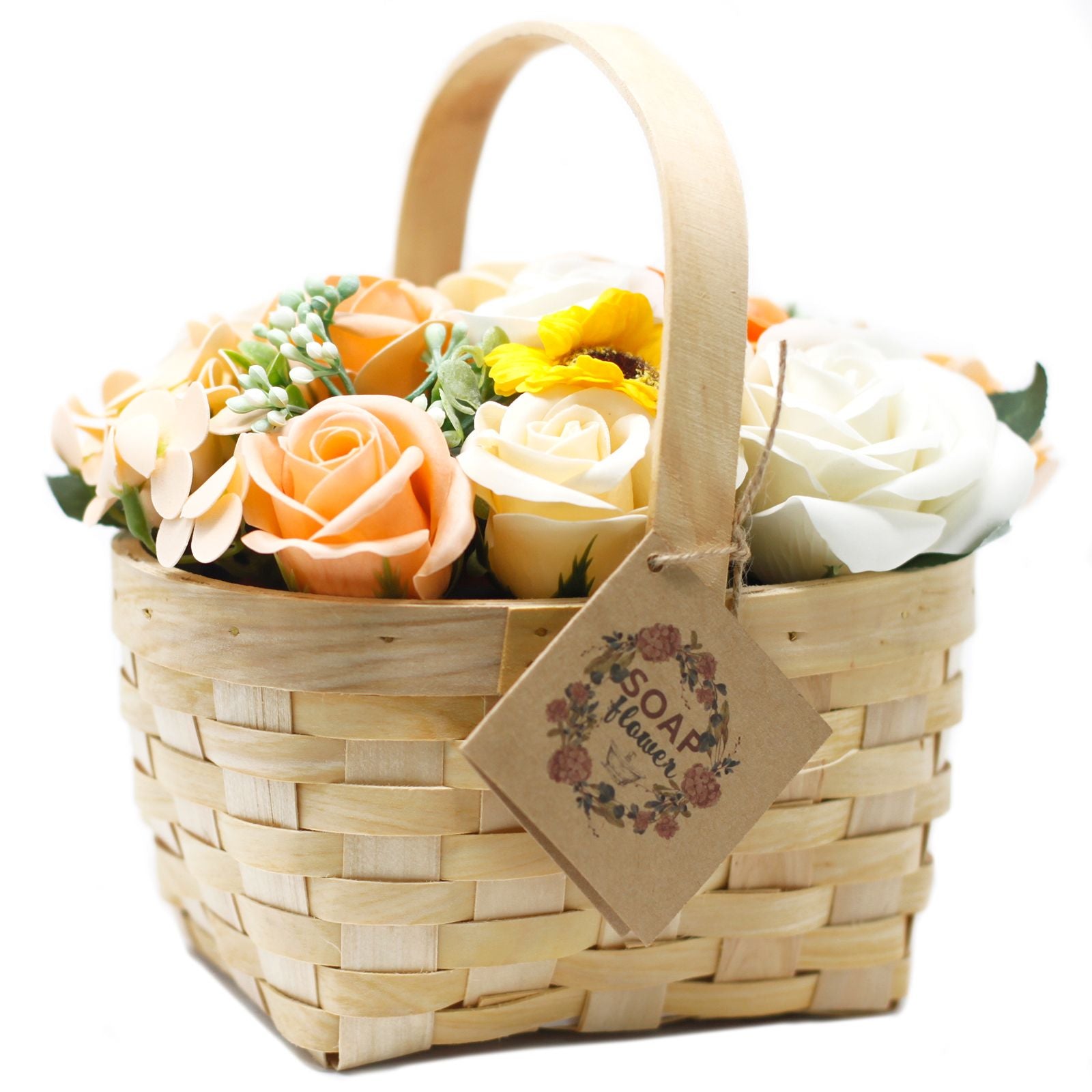 Large Orange Bouquet in Wicker Basket for Home Decor Brightness