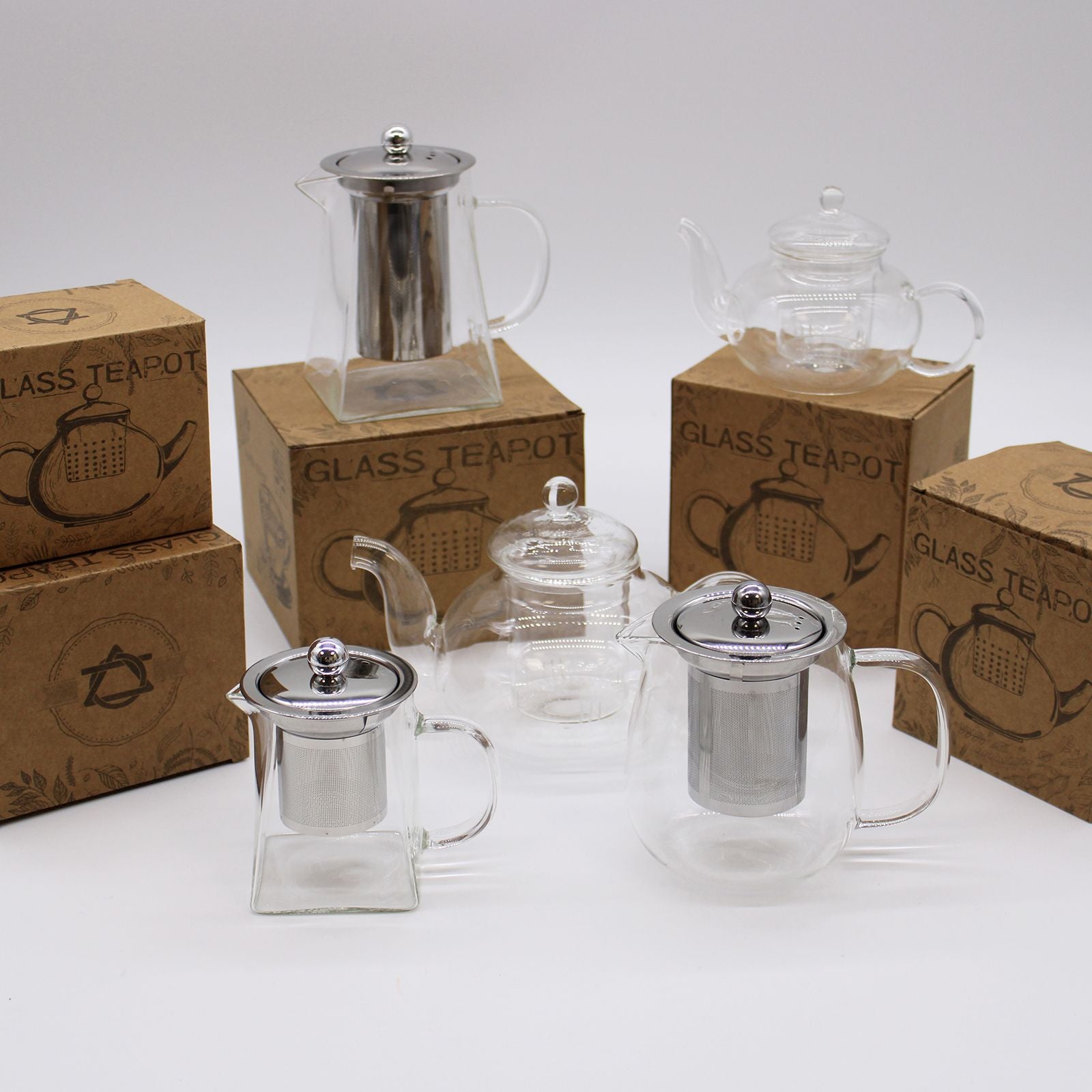 Glass Infuser Teapot Round Pearl Design 800ml Capacity