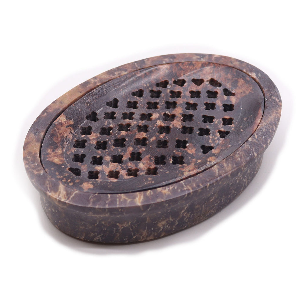 Classic Oval Soapstone Soap Dish & Drainer for Elegant Bathrooms
