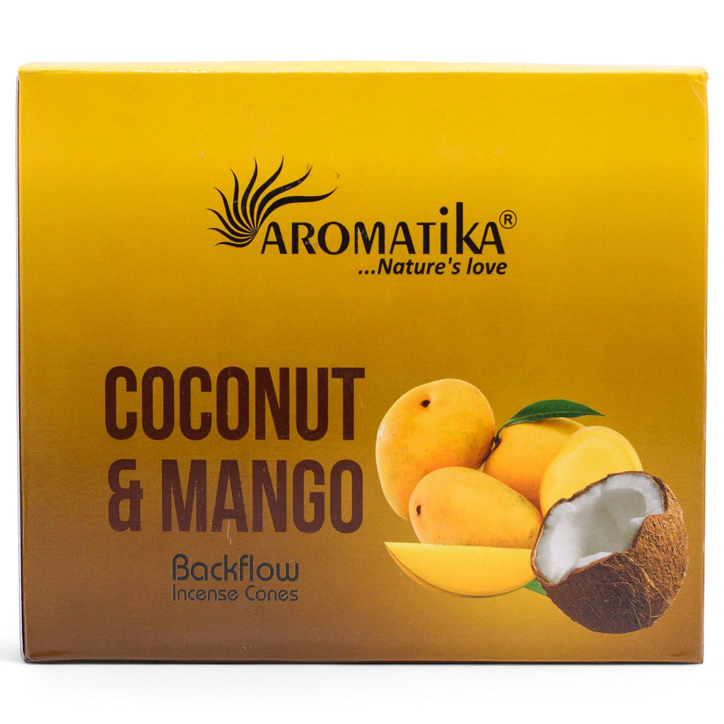 Pack of 10 Masala Backflow Incense Cones Coconut and Mango Aroma