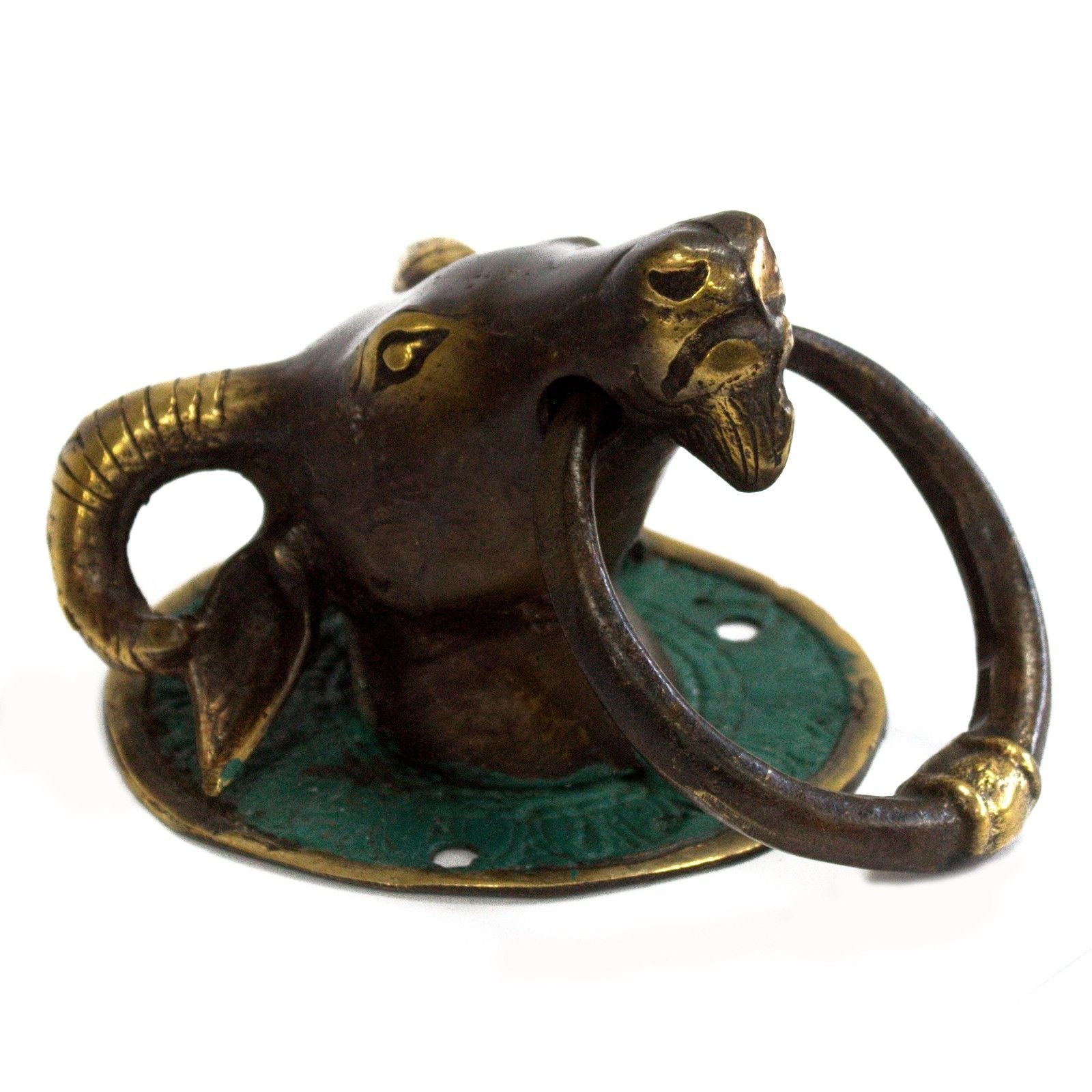 Brass Rams Head Door Knocker for Timeless Home Elegance and Style