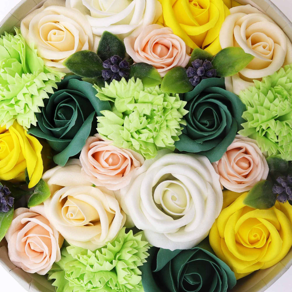 Round Box Spring Celebrations Gift Set in Bright Yellow and Green