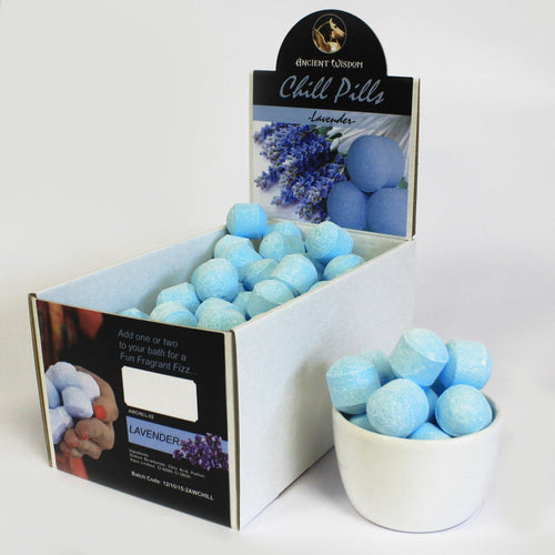 1.3Kg Box of Lavender Chill Pills Mini Bath Bombs for Relaxation