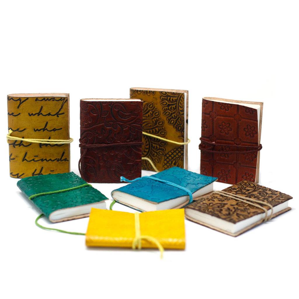 Mini Assorted Leather Notebook with Vintage Style Design