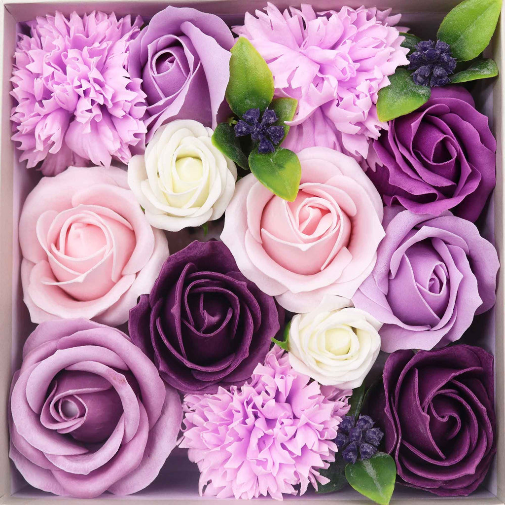 Square Box of Lavender Roses and Carnations for Thoughtful Gifting