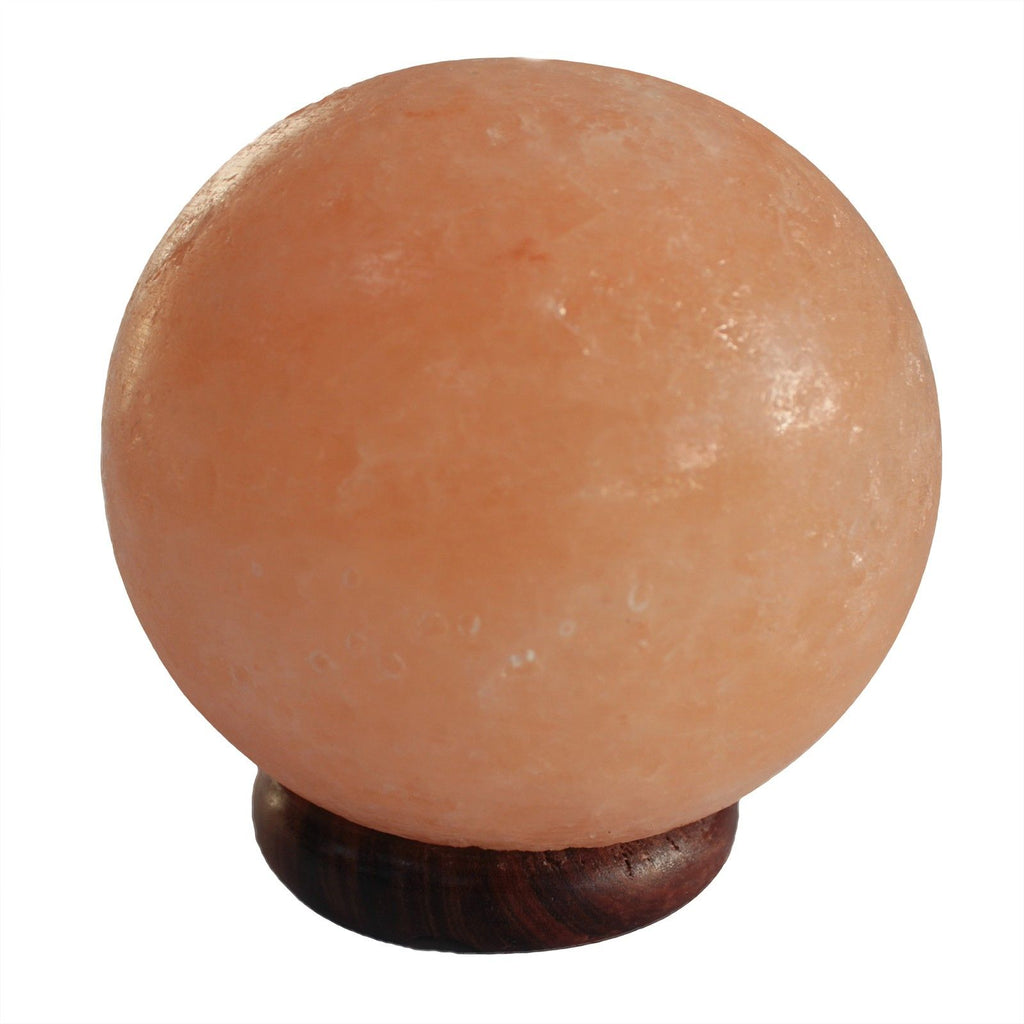 Himalayan Salt Lamp Ball with Big Wooden Base for Home Decor