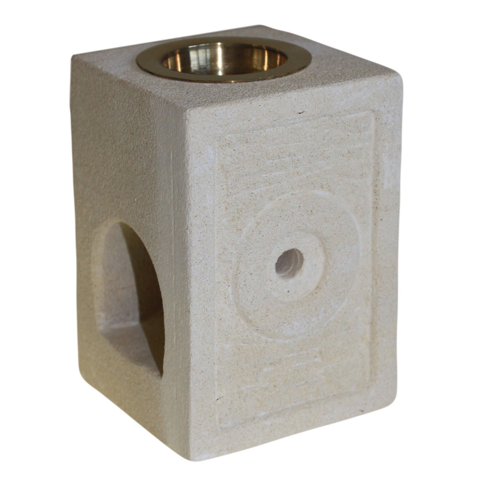 Square Moorish Stone Oil Burner for Home and Spa Decor