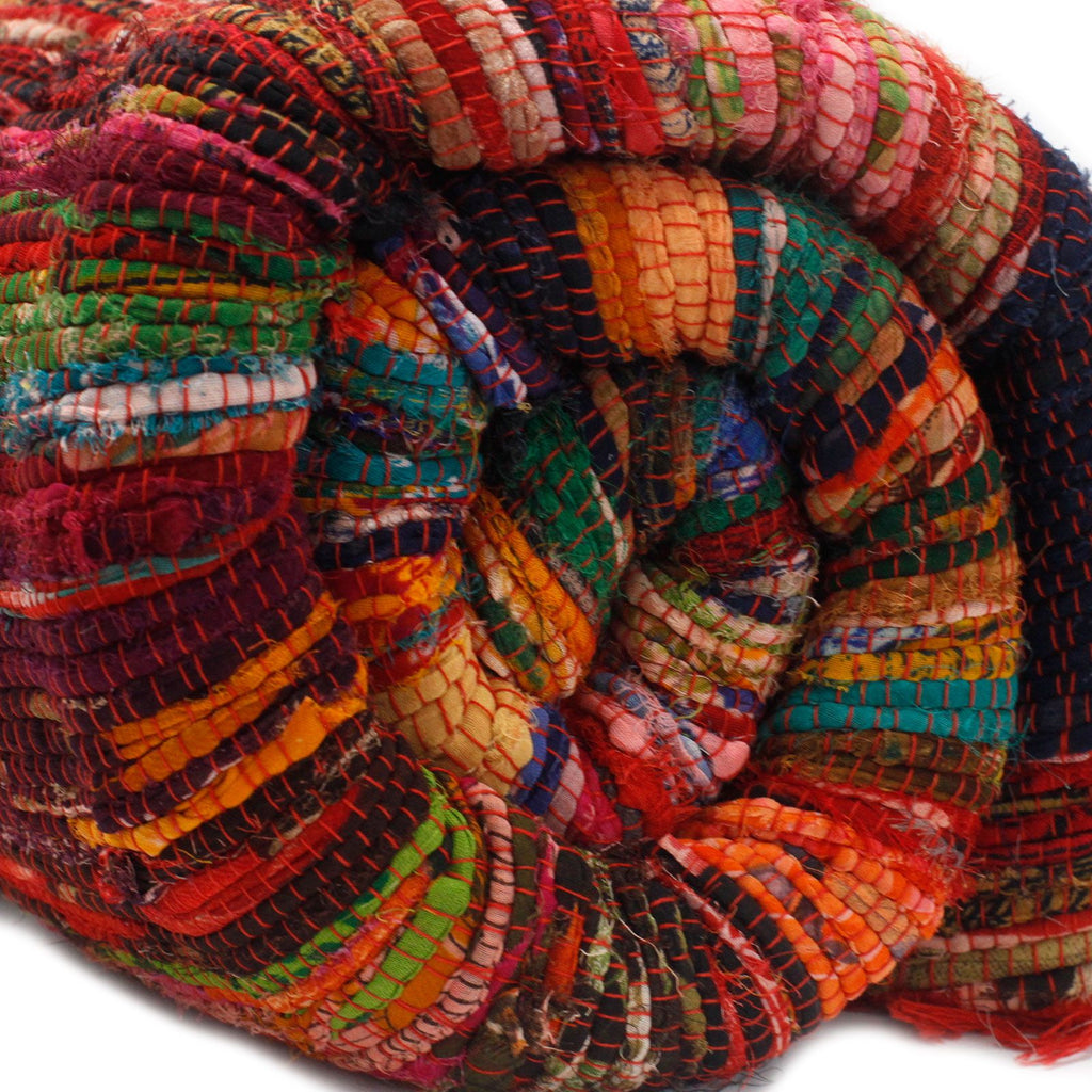 150 x 90cm Luxury Rag Rug in Vibrant Red for Home Aesthetics