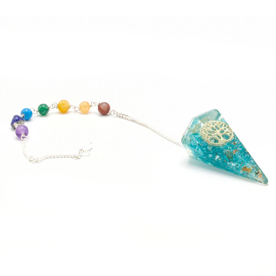 Orgonite Power Chakra Pendulum with Tree of Life Design