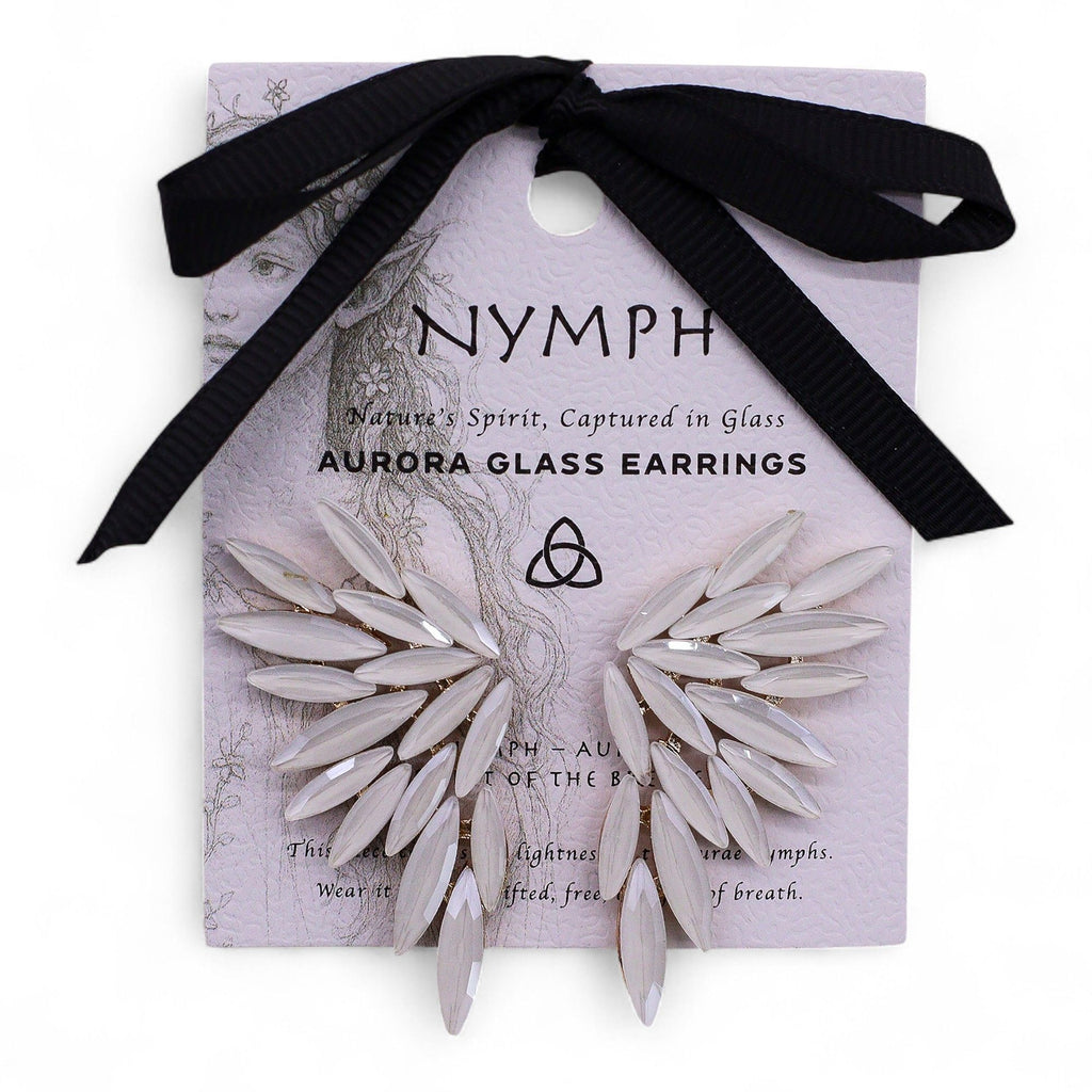 Pearl Vintage Glass Angel Wings Earrings for Elegant Style