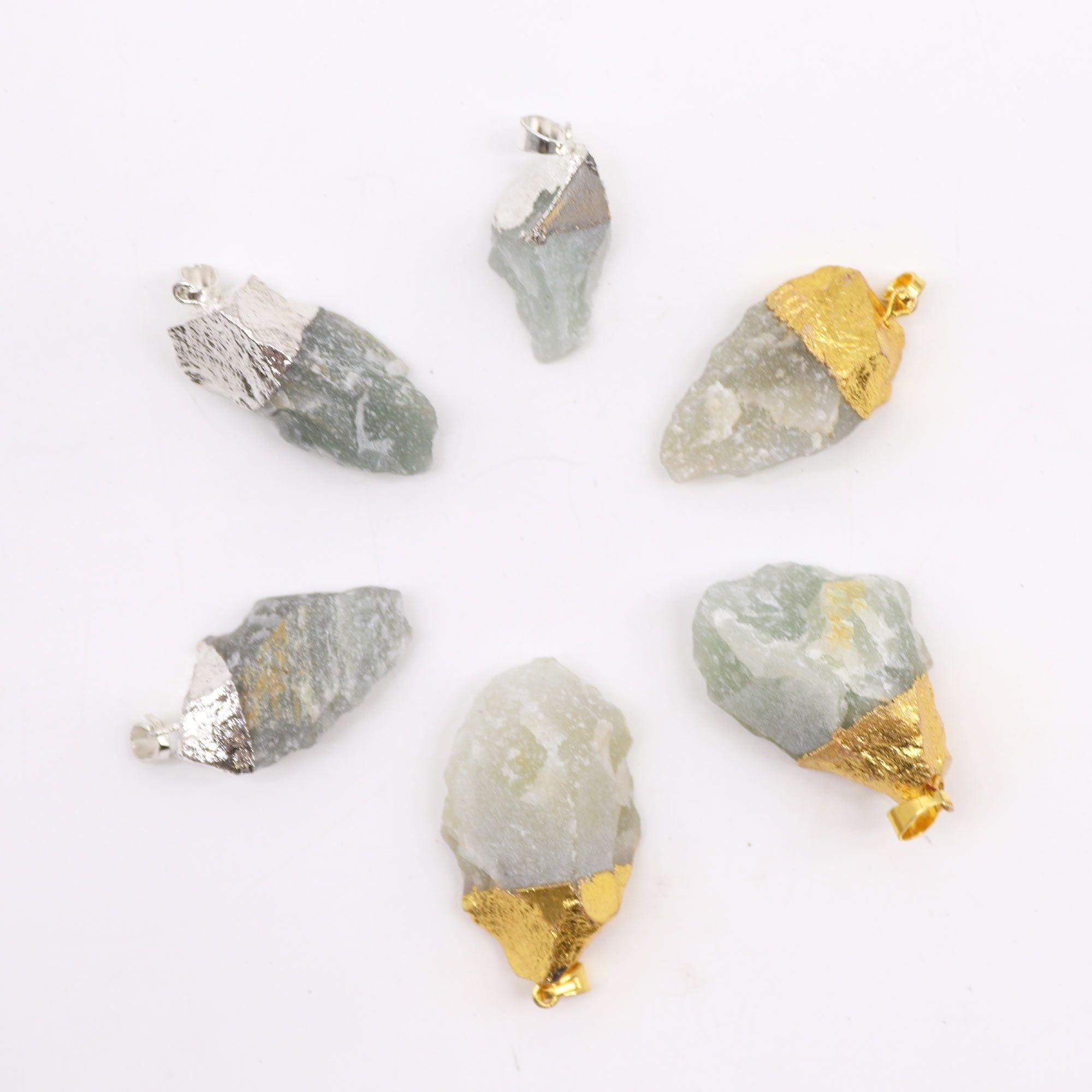 Gemstone Indian Sodalite & Silver Plated Pendants 6 Assorted