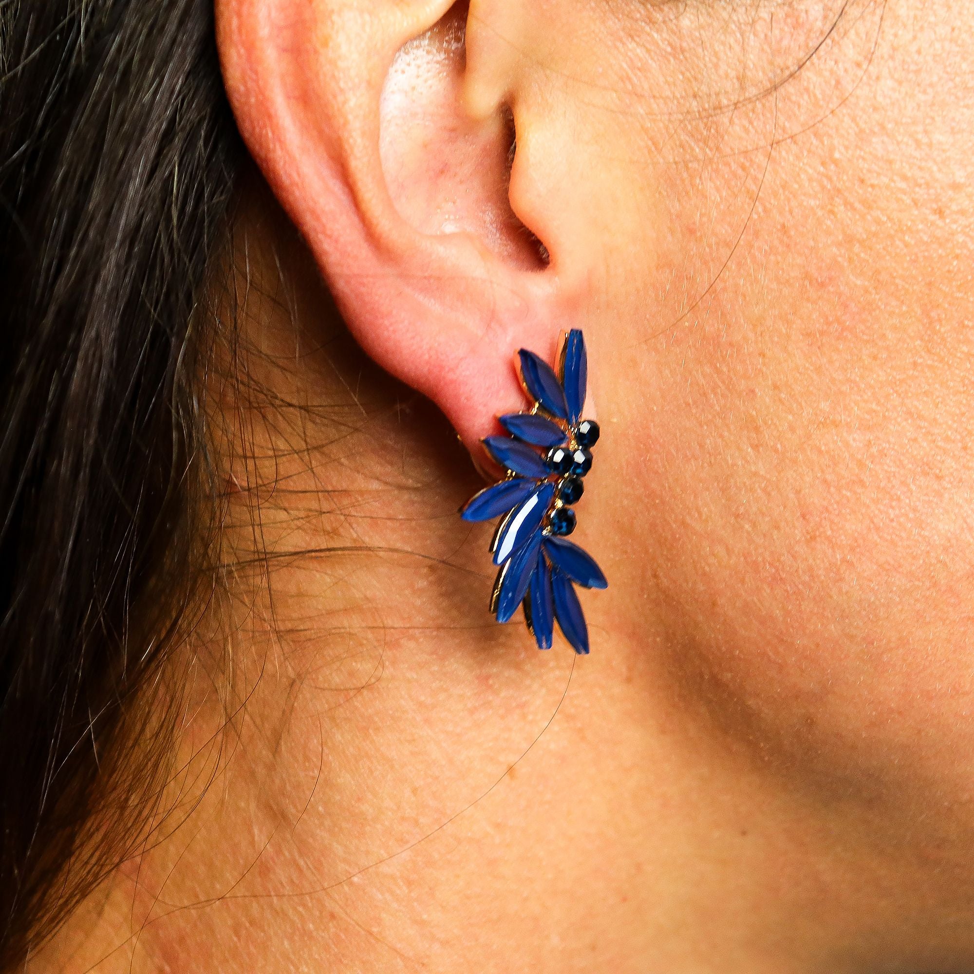 Royal Blue Vintage Glass Fairies Earrings for Unique Style