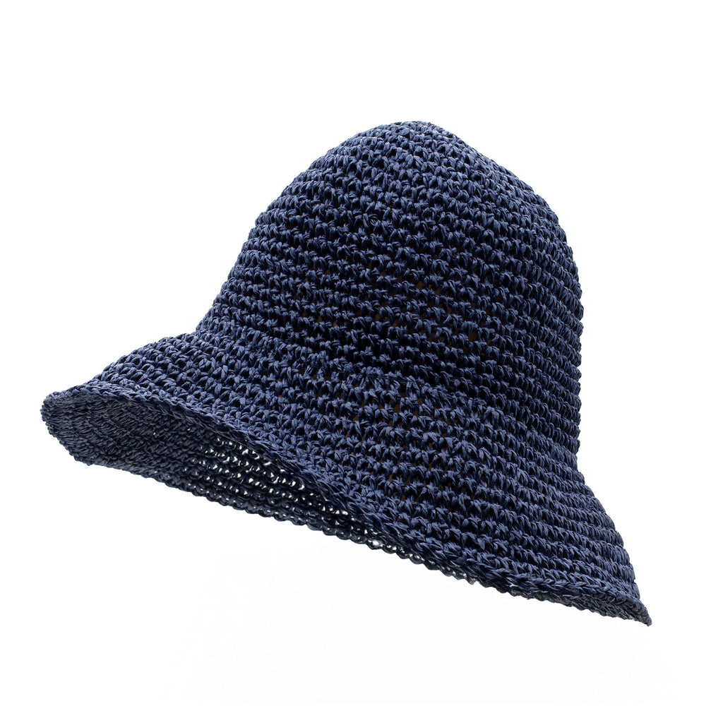 Nomad Sari Floppy Straw Sun Hat in Navy Blue for Summer Style