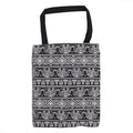 Classic Tote Zipper Bag with Elephants Motiff for Daily Essentials