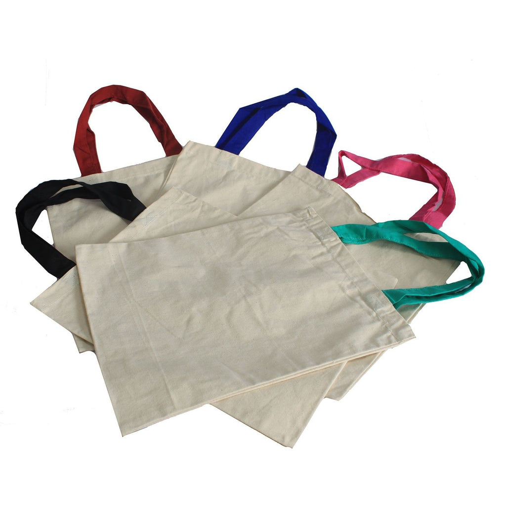 Classic Short Multi Col Handle Tote Bag for Eco Friendly Use