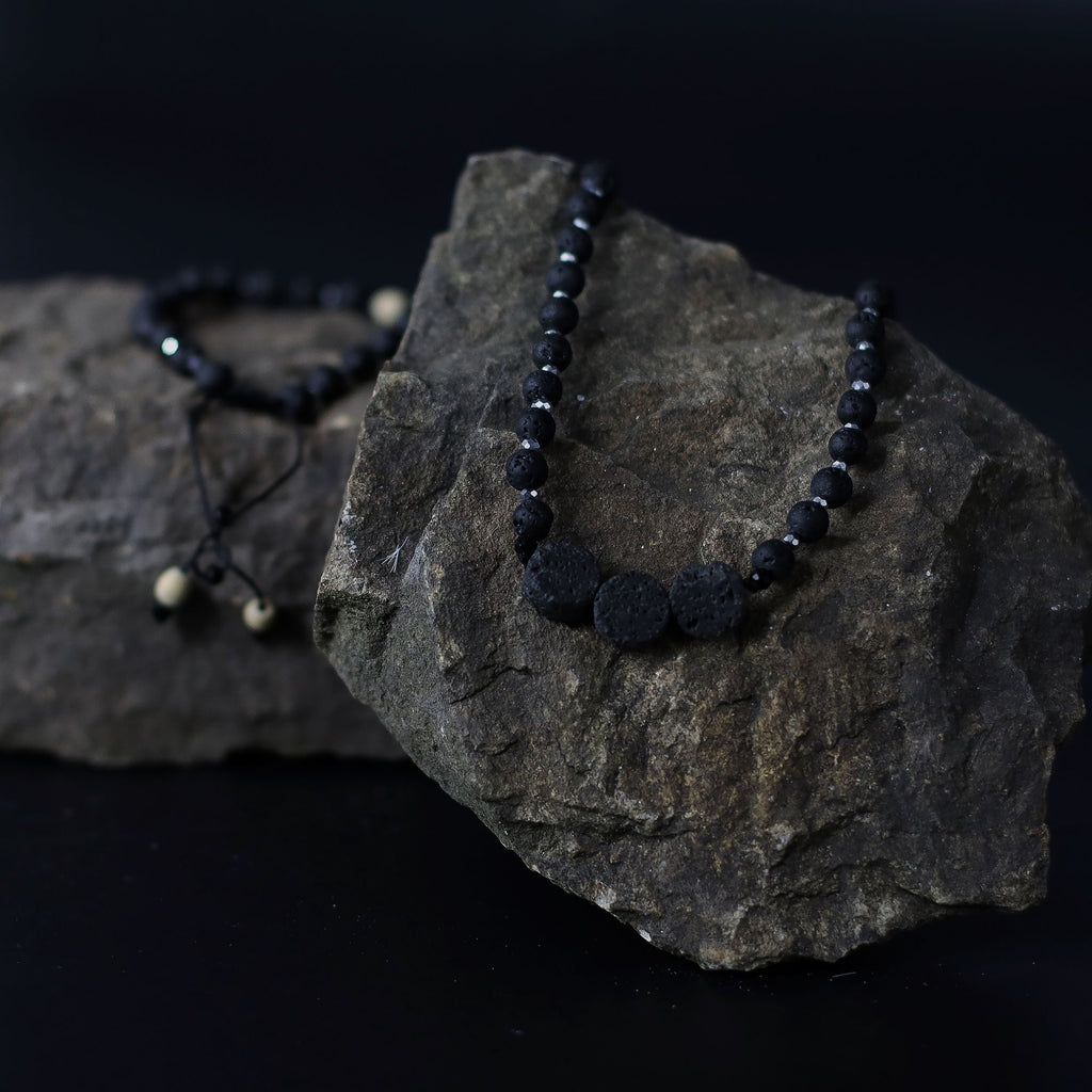 Essence of the Volcano Necklace with Natural Lava Stone Design