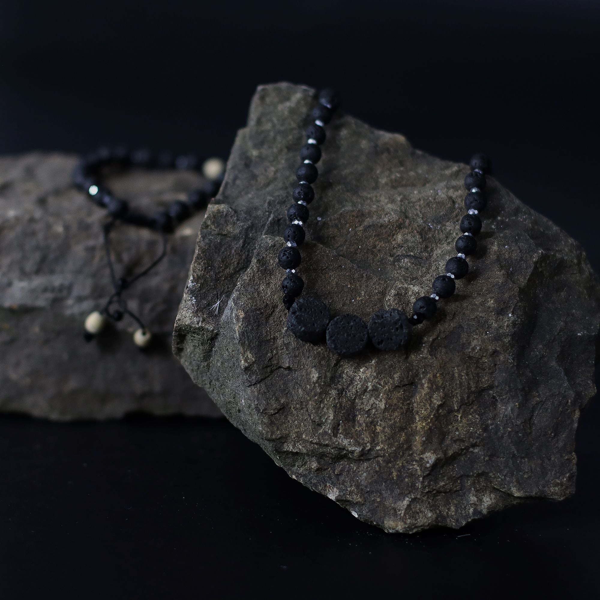 Essence of the Volcano Necklace with Natural Lava Stone Design