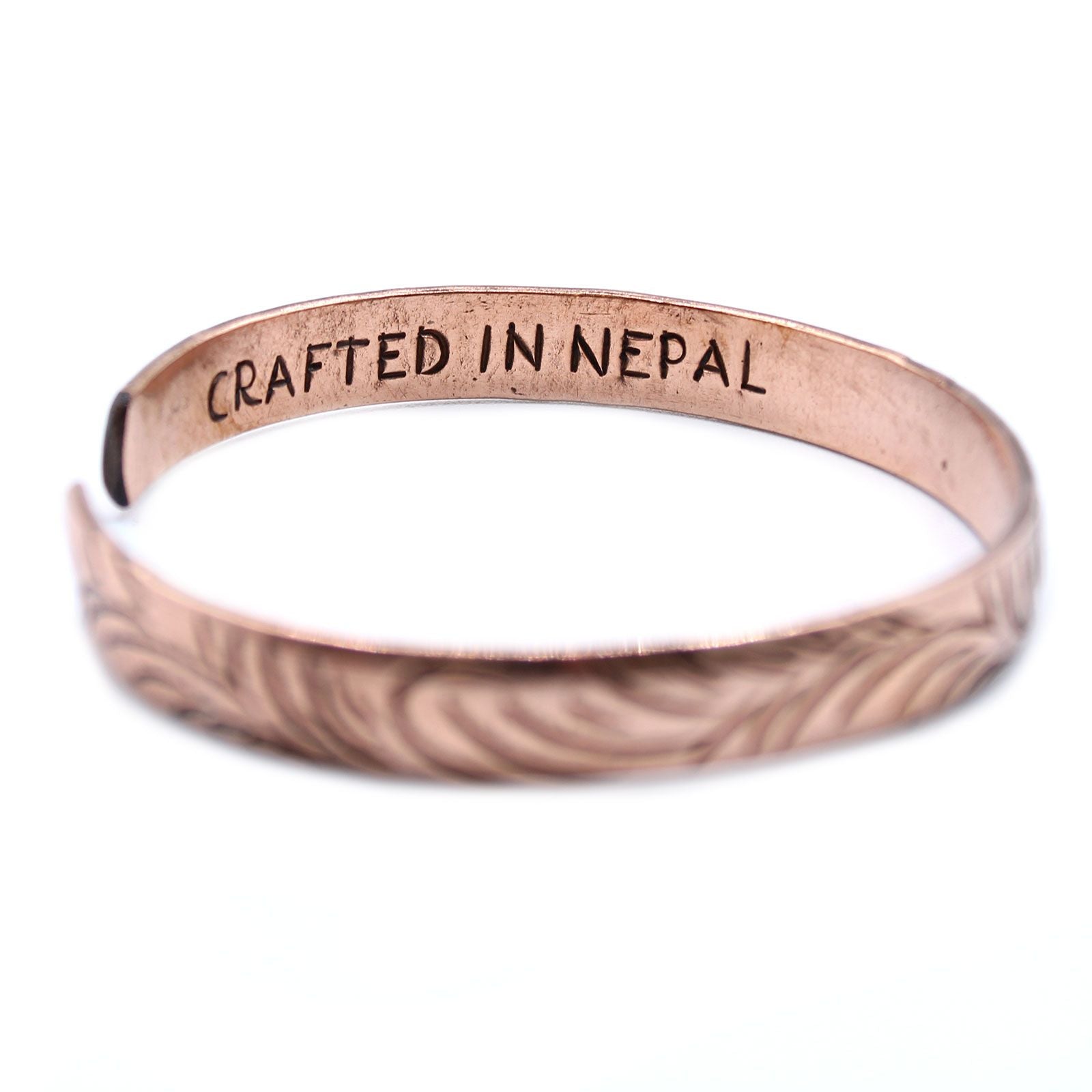 Copper Tibetan Bracelet with Slim Tribal Swirls for Unique Style