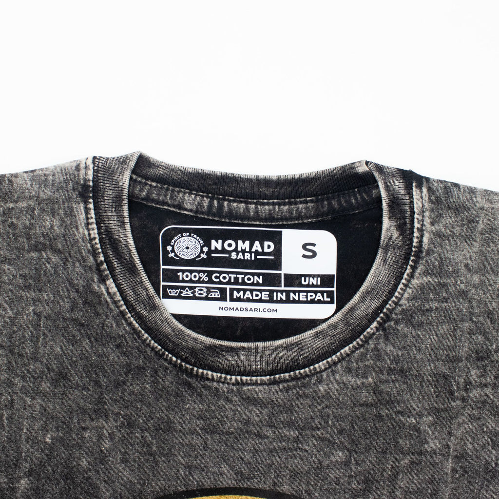 Nomad Sari Stonewashed Cotton T Shirt Rebel Charcoal Small Size