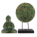 Buddha Feng Shui Set with Green Buddha Knot for Harmony and Peace
