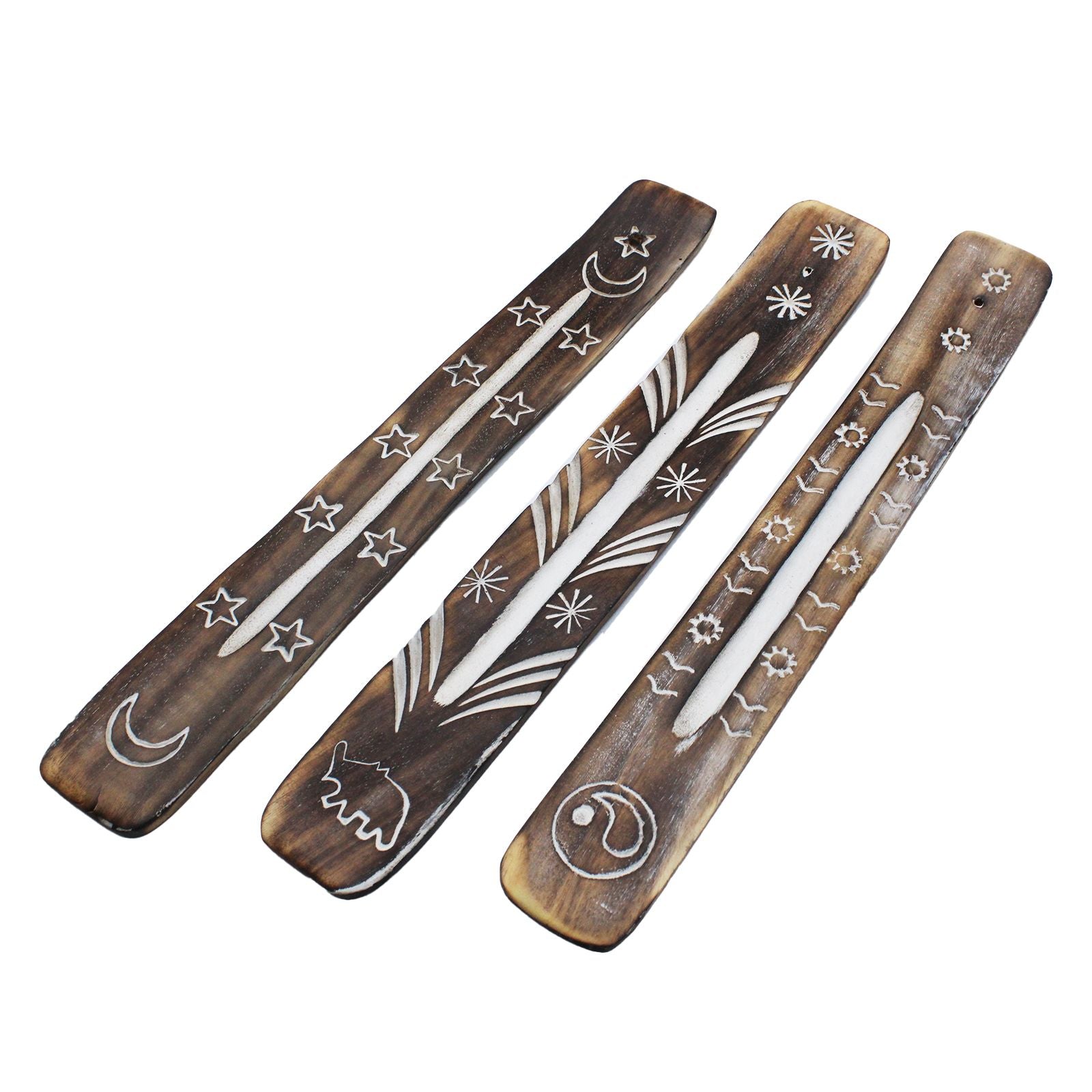 White Washed Incense Holder with Simple Design for Home Decor