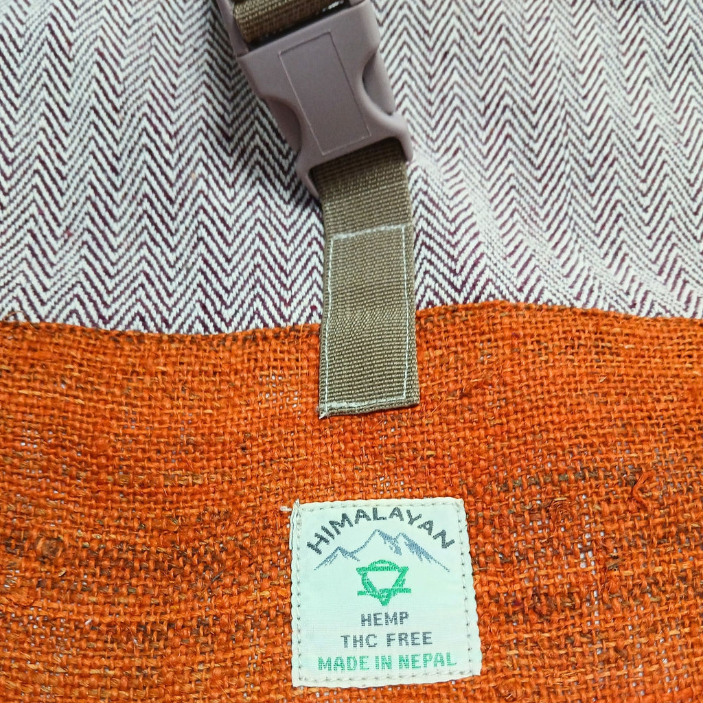 Hemp Trekking Rolling Backpack in Sunset Orange for Adventurers