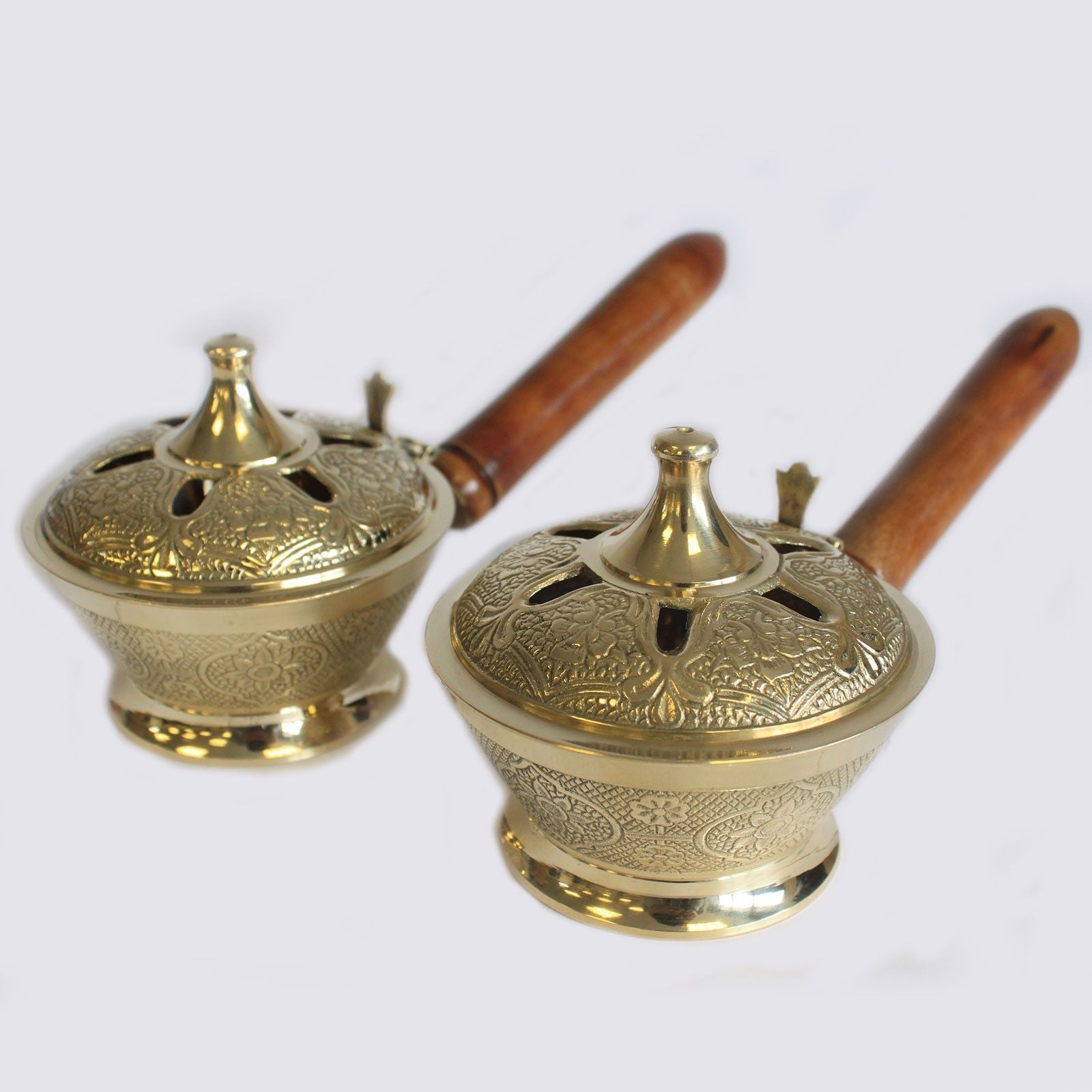Ornate Brass Censer Incense Burner for Charcoal and Resins Use