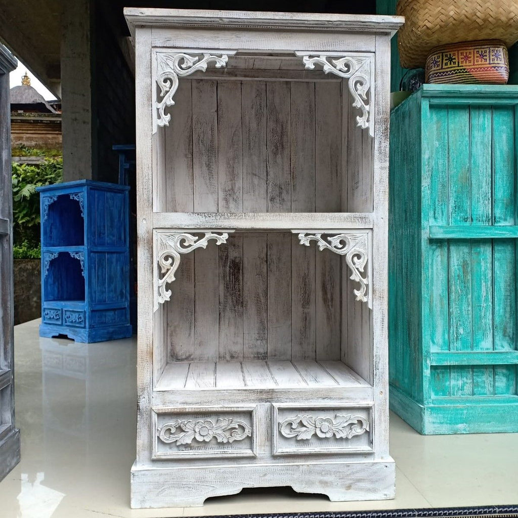 Albasia Bathroom Cabinet in Whitewash for Elegant and Stylish Storage