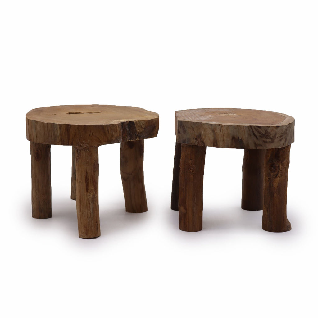 Higher Teak Pad Display Set of Two for Home Decor Styling
