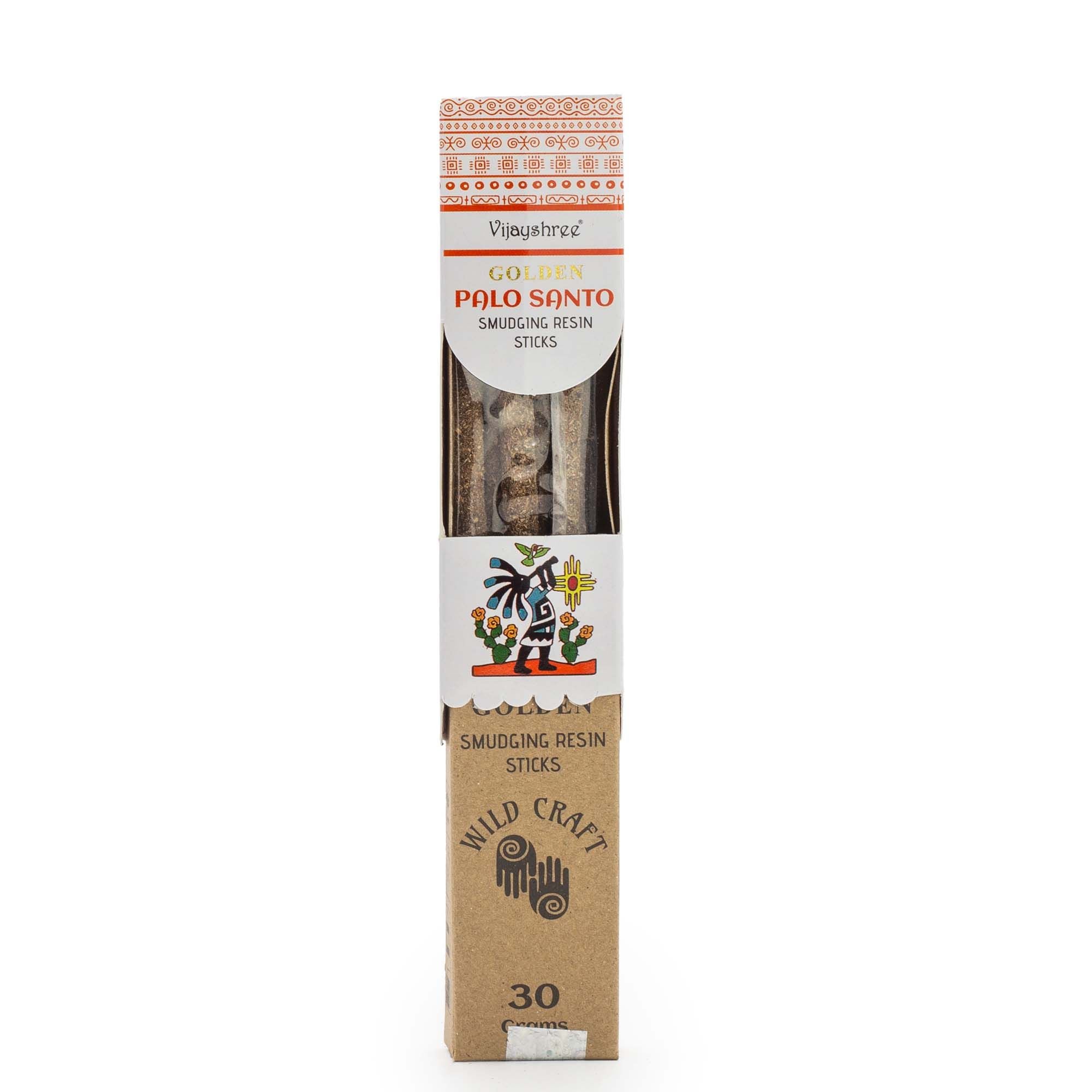 Golden Palo Santo Smudging Resin Sticks in Illustrated Box 30g