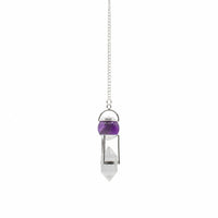 Seeker of Truth - Double Power Pendulum - Amethyst Globe - Clear Quartz Double Terminated