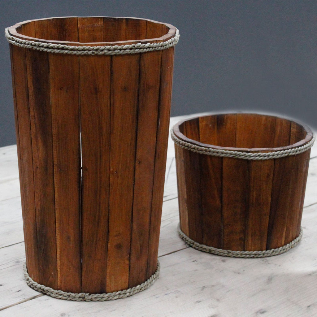 Large Brown Wooden Storage Tub for Rustic Home Décor and Style