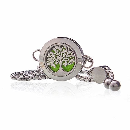 Aromatherapy Jewellery Chain Bracelet with Tree of Life Design