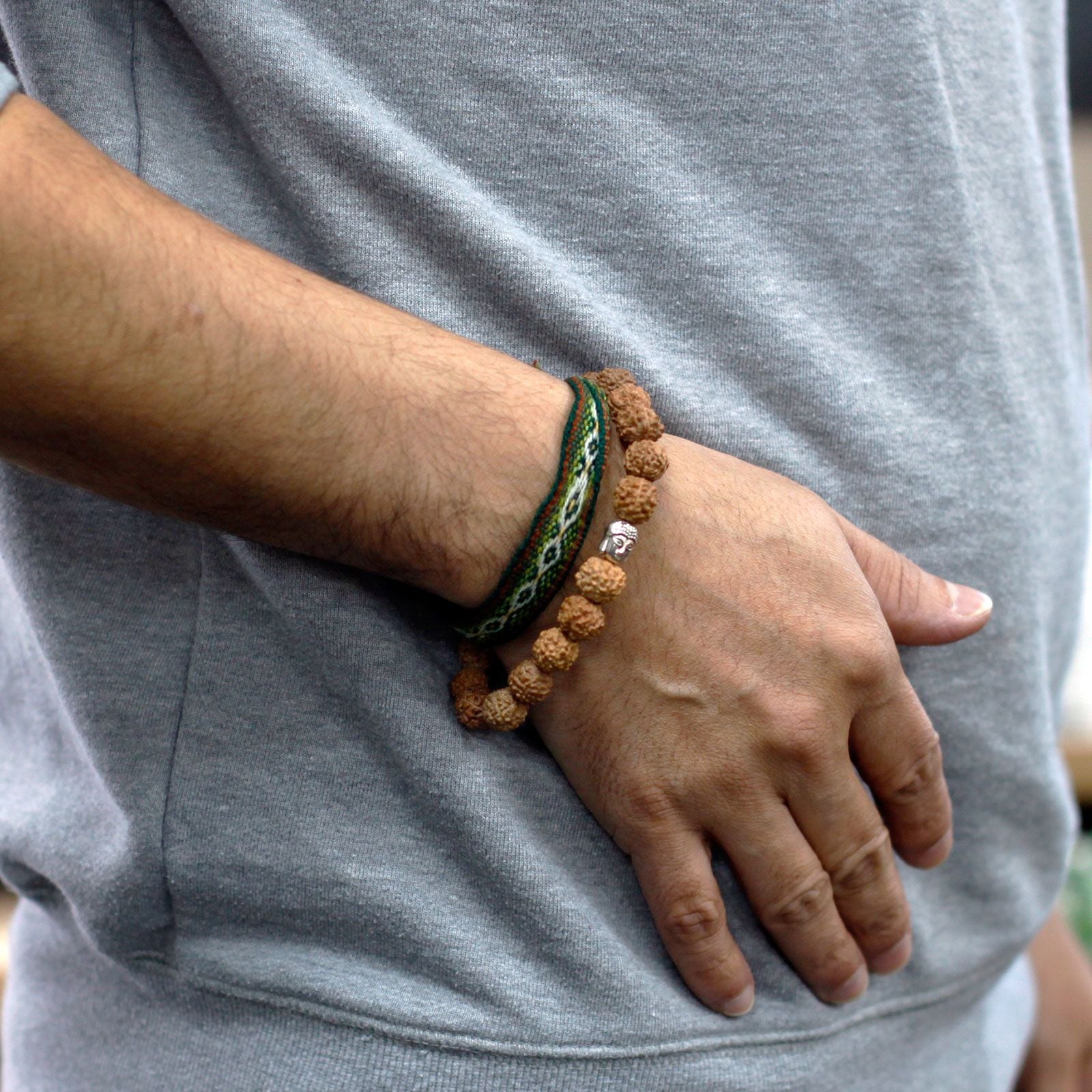Rudraksha Buddha Bangle Mala with Natural Beads for Unique Style