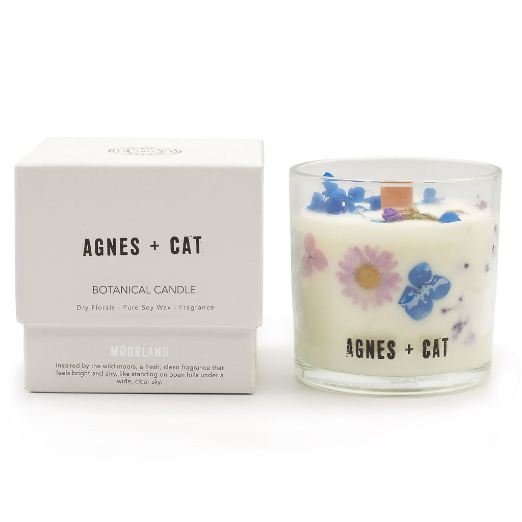 Botanical Soy Candle Moorland Fresh Herbal Floral Gift for Home Decor