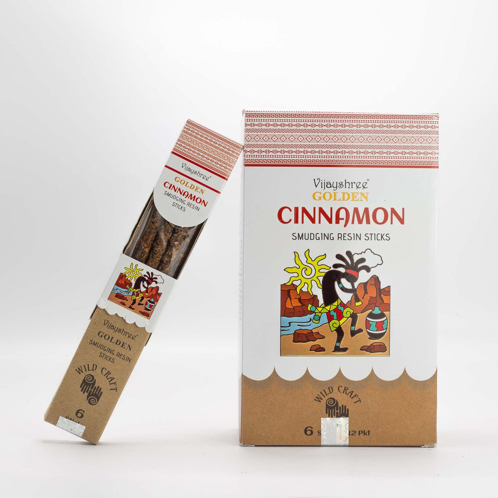 Golden Cinnamon Smudging Resin Sticks for Cozy Atmosphere 30g