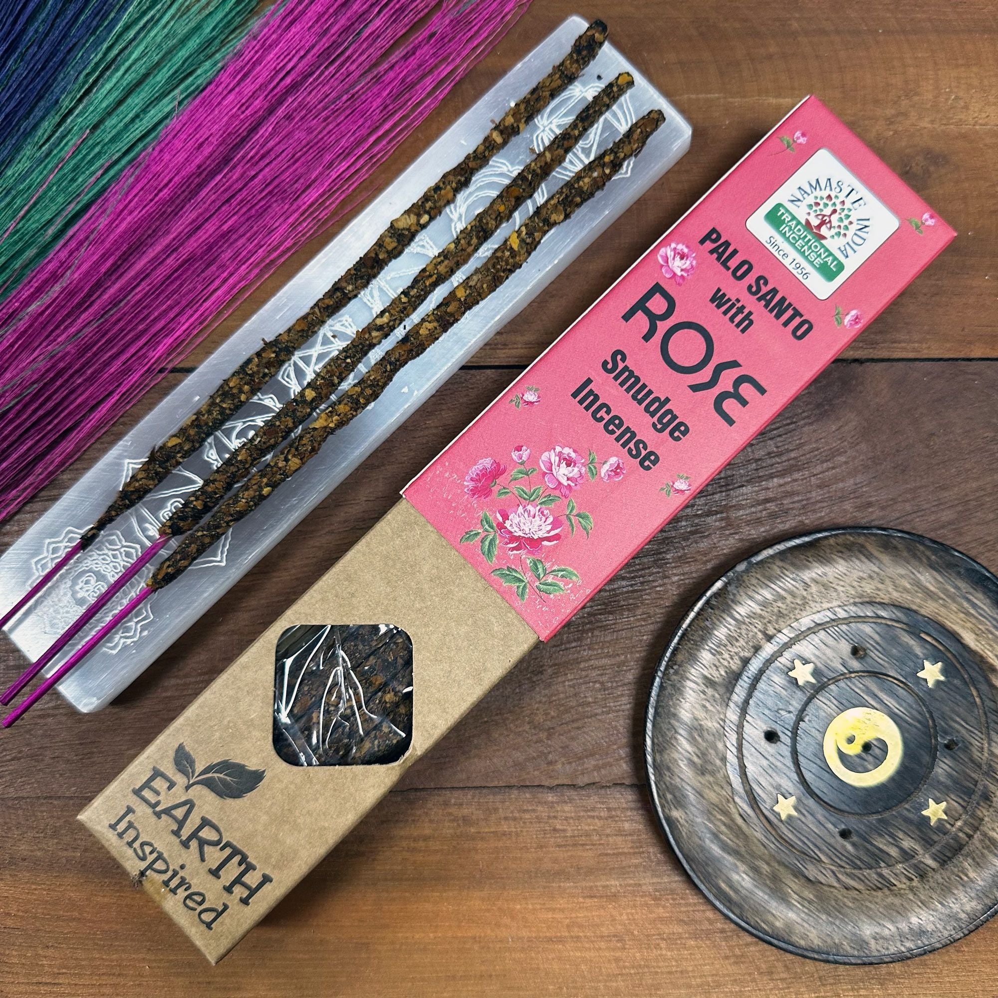 Earth Inspired Smudge Incense Sticks with Enchanting Rose Aroma
